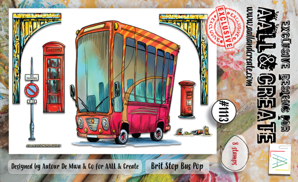 AALL and Create - Stempelset A7 "Brit Stop Bus Pop" Clear Stamps