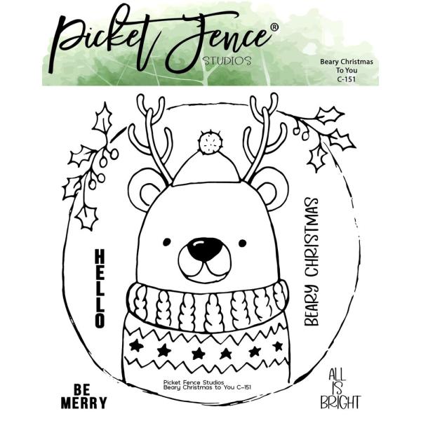 Picket Fence Studios - Stempelset "Beary Christmas to You" Clear stamps