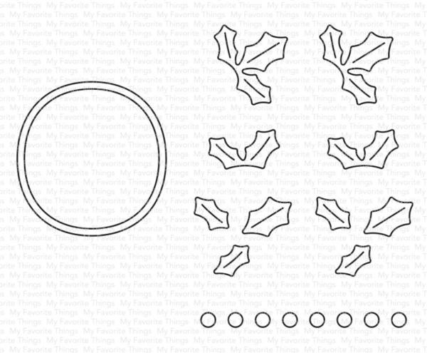 My Favorite Things - Stanzschablone "Mini Holly Wreath" Die-namics