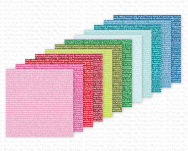 My Favorite Things - Designpapier "Colorful Christmas Text" Paper Pad 6x6 Inch - 24 Bogen