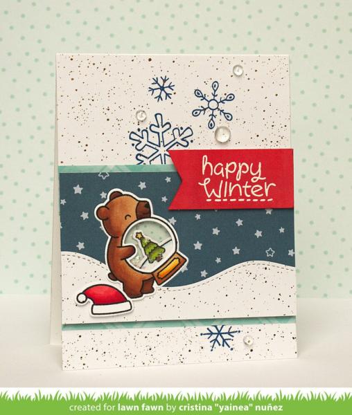 Lawn Fawn - Stempelset "Little Snow Globe: Bear" Clear Stamps