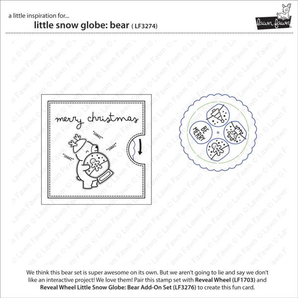 Lawn Fawn - Stempelset "Little Snow Globe: Bear" Clear Stamps