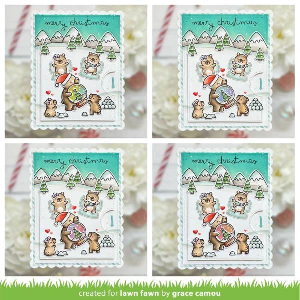 Lawn Fawn - Stempelset "Little Snow Globe: Bear" Clear Stamps