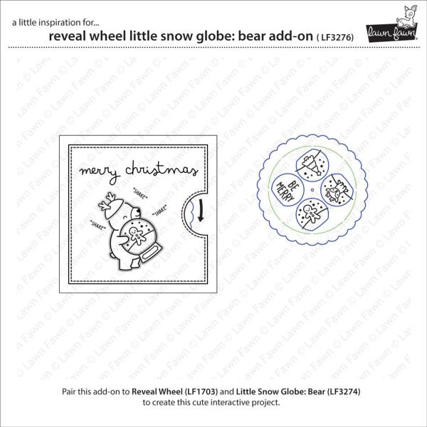 Lawn Fawn - Stanzschablone & Schablone "Reveal Wheel Little Snow Globe: Bear" Add-on Die & Stencil