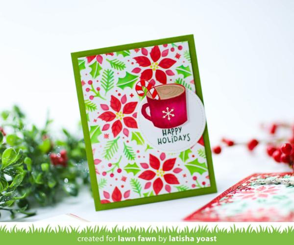 Lawn Fawn - Schablone "Poinsettia Background" Stencil