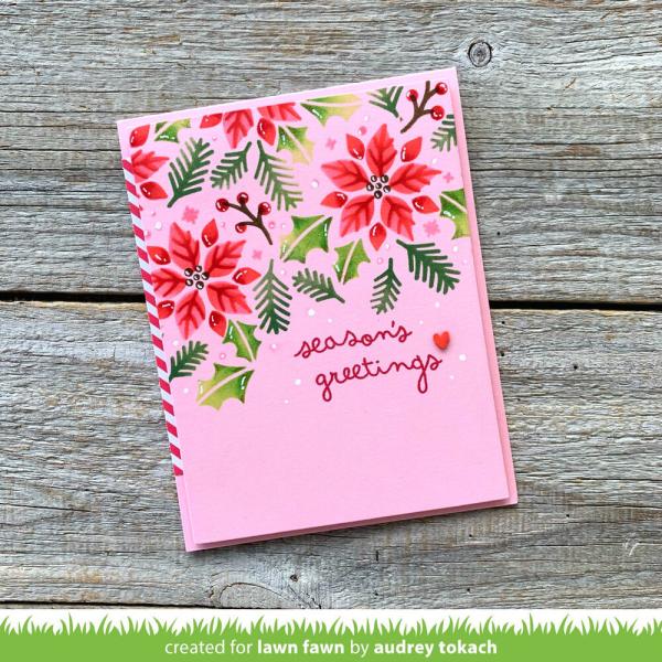 Lawn Fawn - Schablone "Poinsettia Background" Stencil