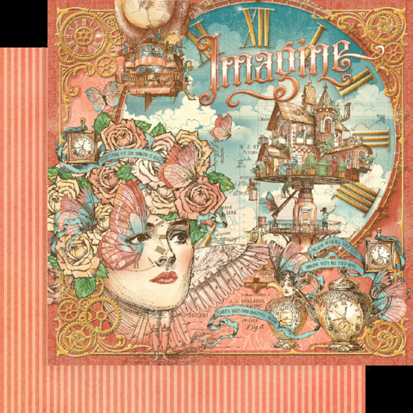 Graphic 45 - Designpapier "Imagine" Collection Pack 8x8 Inch - 24 Bogen