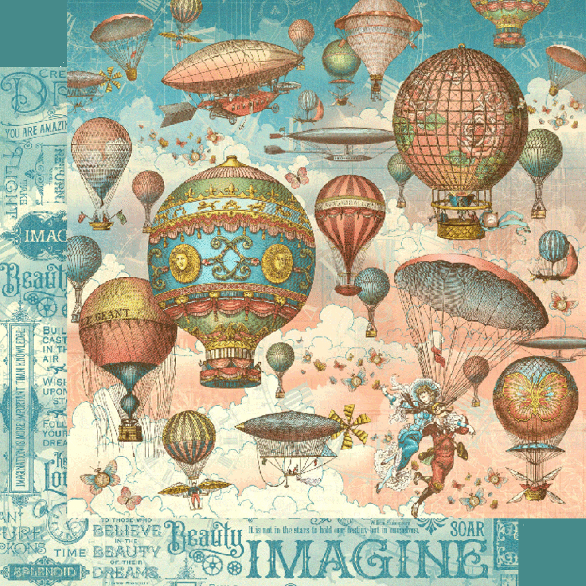 Graphic 45 - Designpapier "Imagine" Collection Pack 8x8 Inch - 24 Bogen