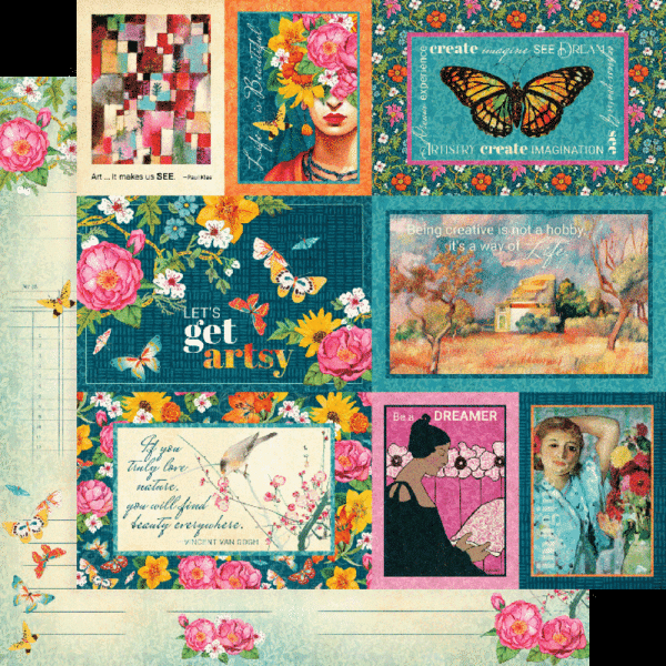 Graphic 45 - Designpapier "Let's Get Artsy" Collection Pack 8x8 Inch - 16 Bogen