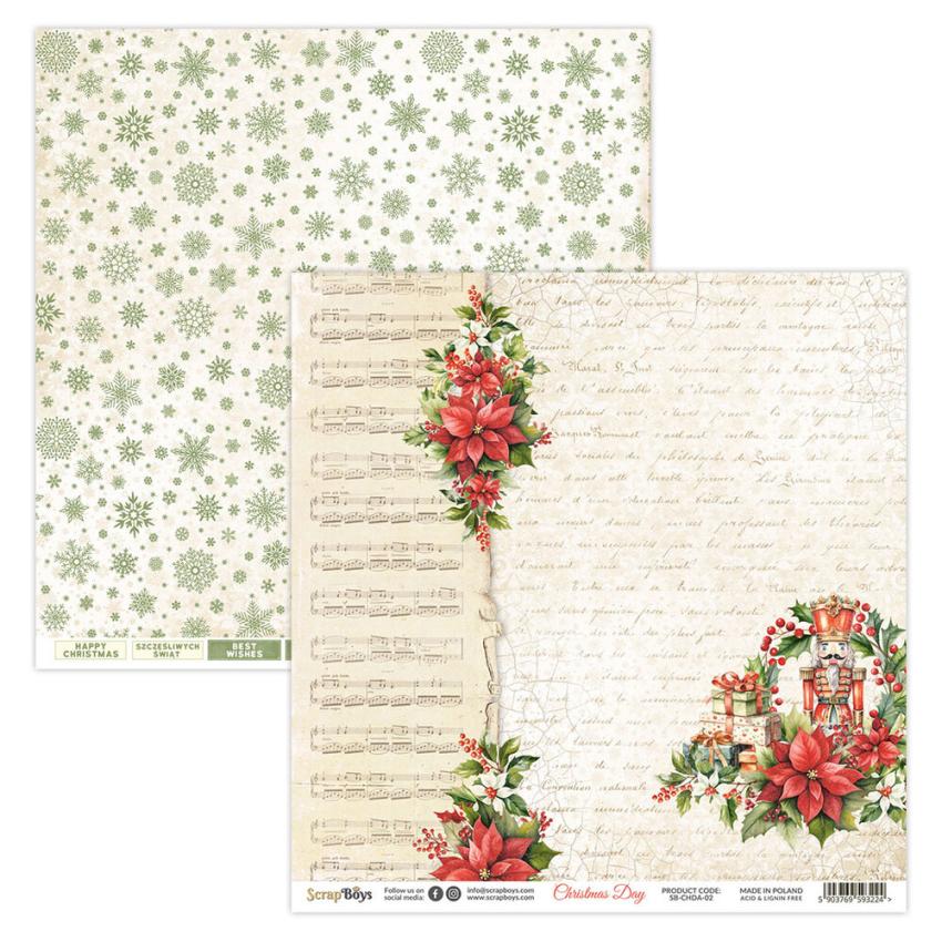 ScrapBoys - Designpapier "Christmas Day" Paper Pack 12x12 Inch - 12 Bogen