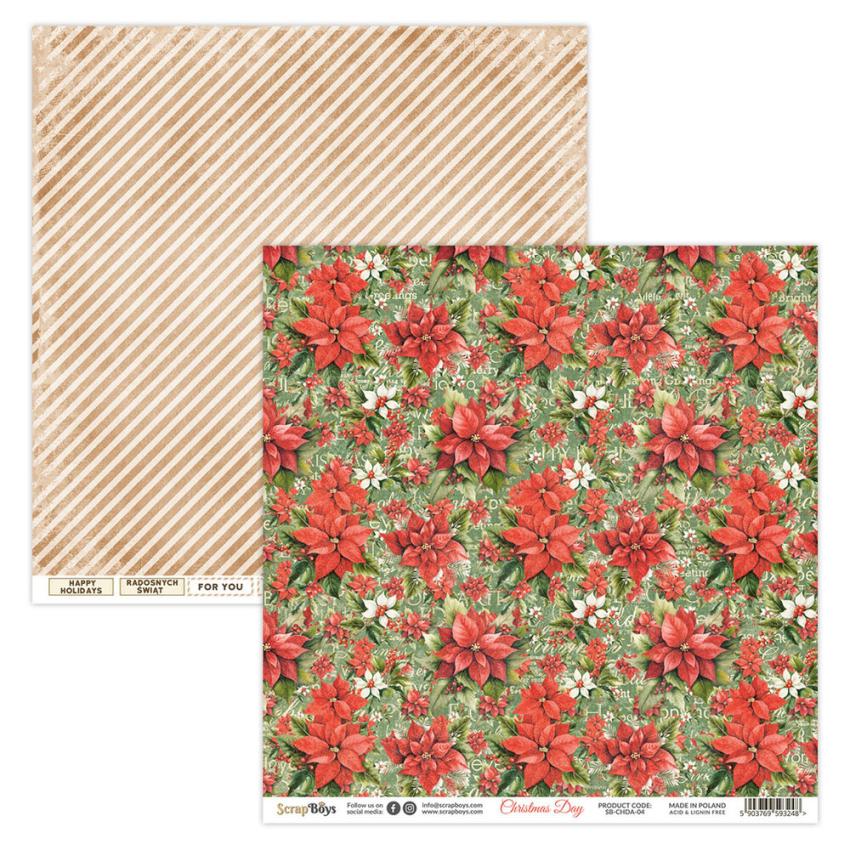 ScrapBoys - Designpapier "Christmas Day" Paper Pack 12x12 Inch - 12 Bogen