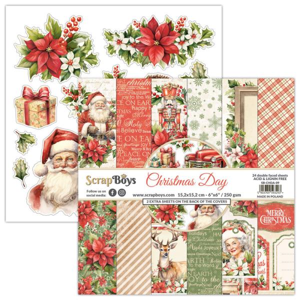 ScrapBoys - Designpapier "Christmas Day" Paper Pack 6x6 Inch - 24 Bogen