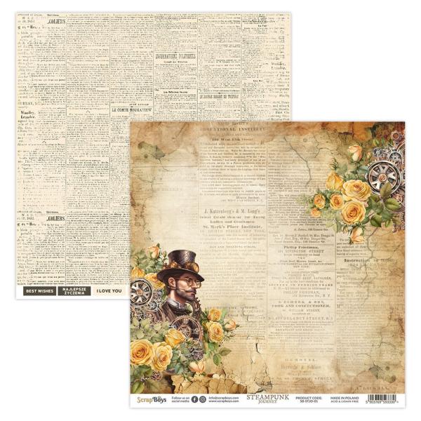 ScrapBoys - Designpapier "Steampunk Journey" Paper Pack 12x12 Inch - 12 Bogen