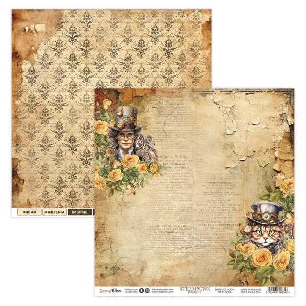 ScrapBoys - Designpapier "Steampunk Journey" Paper Pack 12x12 Inch - 12 Bogen