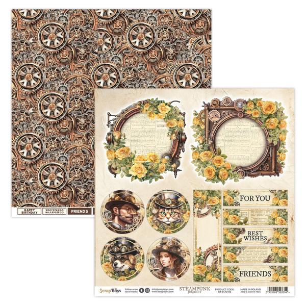 ScrapBoys - Designpapier "Steampunk Journey" Paper Pack 12x12 Inch - 12 Bogen