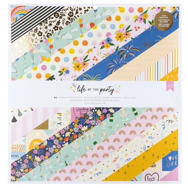 American Crafts - Designpapier "Life of the Party" Paper Pack 12x12 Inch - 24 Bogen