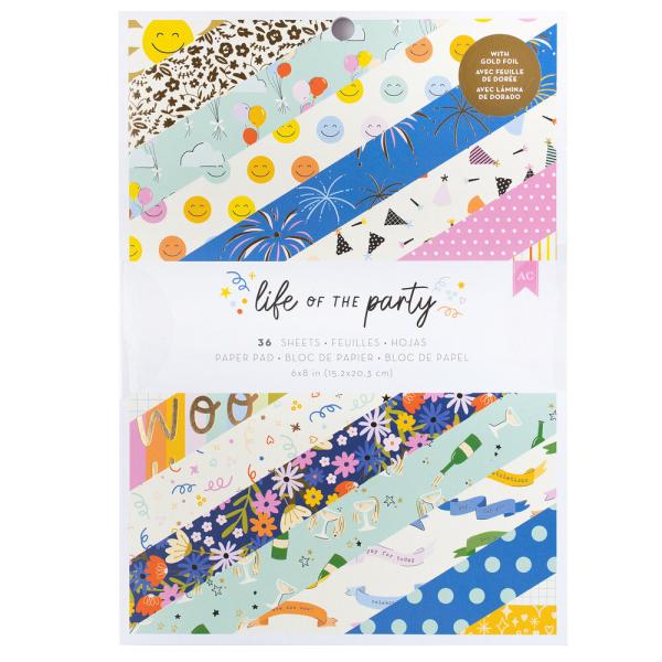 American Crafts - Designpapier "Life of the Party" Paper Pack 6x8 Inch - 18 Bogen