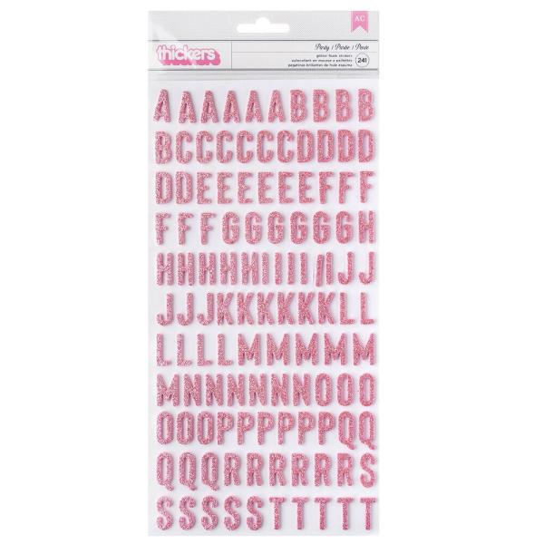 American Crafts - Aufkleber "Alpha Pink Glitter" Sticker