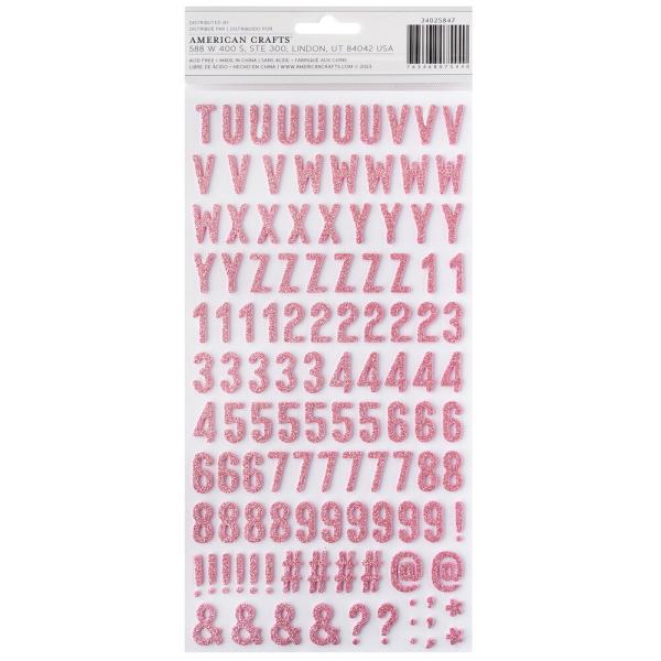 American Crafts - Aufkleber "Alpha Pink Glitter" Sticker