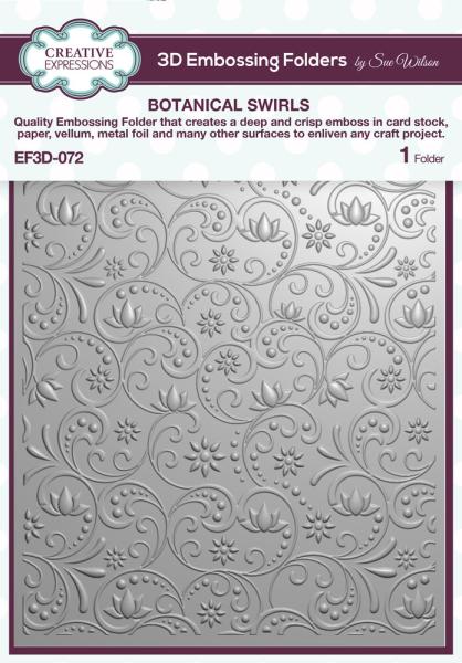 Creative Expressions - 3D Embossingfolder "Botanical Swirls" Prägefolder Design by Sue Wilson