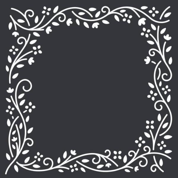 Creative Expressions - Schablone "Entwined Floral Frame" Stencil 6x6 Inch Design by Jamie Rodgers