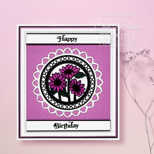 Creative Expressions - Stanzschablone "Shadowed Sentiments Happy Birthday" Craft Dies Mini Design by Sue Wilson