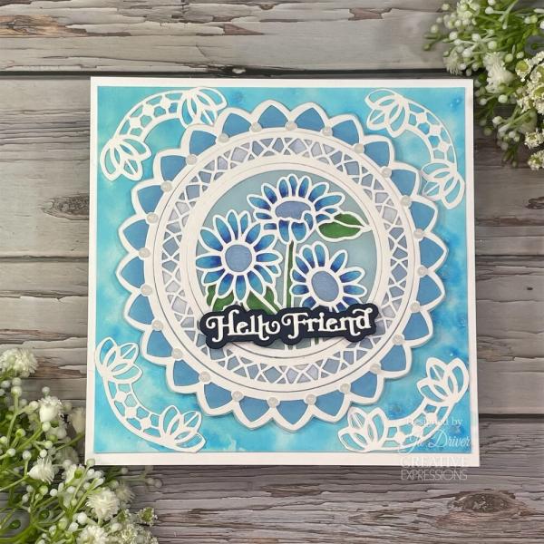 Creative Expressions - Stanzschablone "Shadowed Sentiments Hello Friend" Craft Dies Mini Design by Sue Wilson