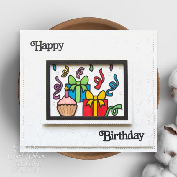 Creative Expressions - Stanzschablone "Stained Glass Birthday" Craft Dies Design by Sue Wilson