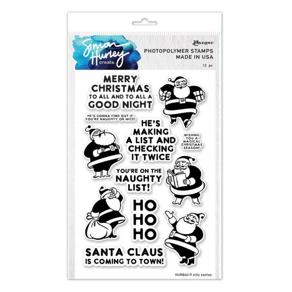 Ranger - Stempelset by Simon Hurley "Silly Santas" Clear Stamps