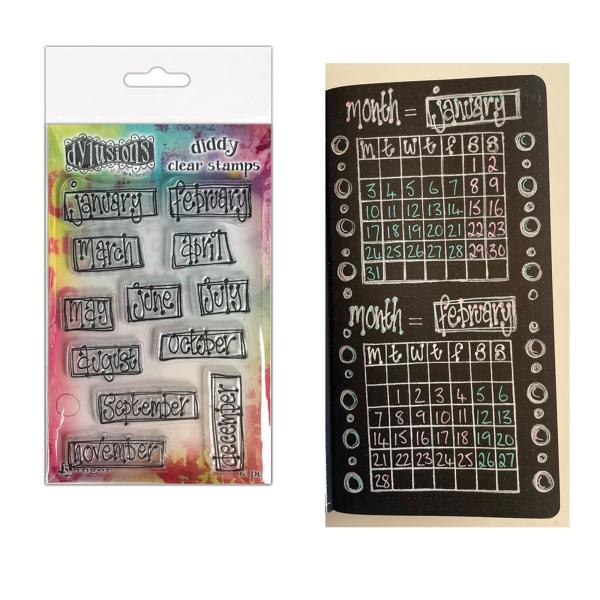 Ranger - Stempelset "Boxed Monthly" Clear Stamps Dylusions Diddy