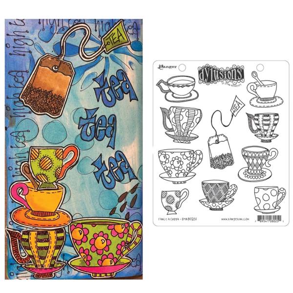 Ranger - Stempelset "Fancy a Cuppa" Dylusions Cling Stamp 