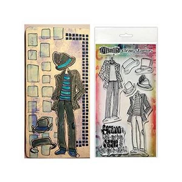 Ranger - Stempelset "Man About Town Duo" Clear Stamps Dylusions Couture