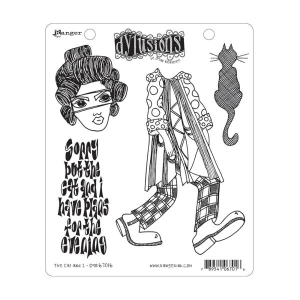 Ranger - Stempelset "Cat And I" Dylusions Cling Stamp 