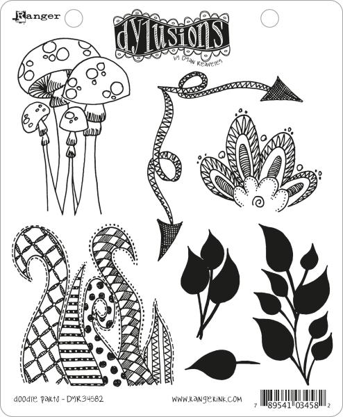 Ranger - Stempelset "Doodle parts" Dylusions Cling Stamp 