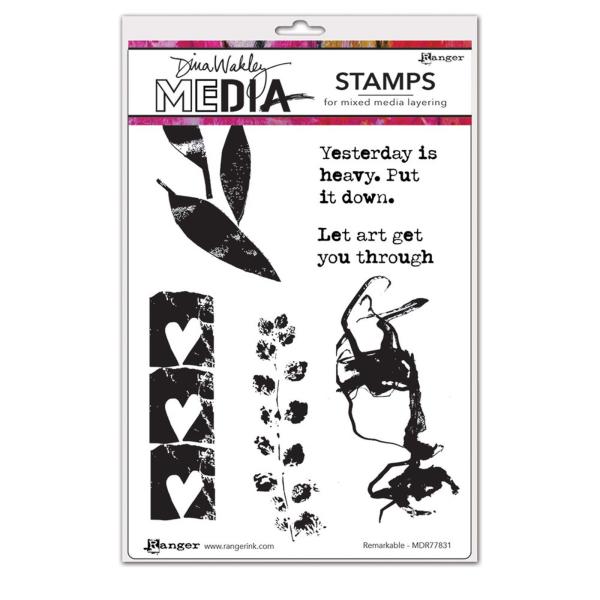 Ranger - Stempelset by Dina Wakley "Remarkable" Media Cling Stamp 