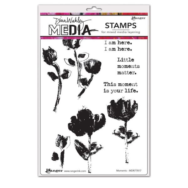 Ranger - Stempelset by Dina Wakley "Moments" Media Cling Stamp 