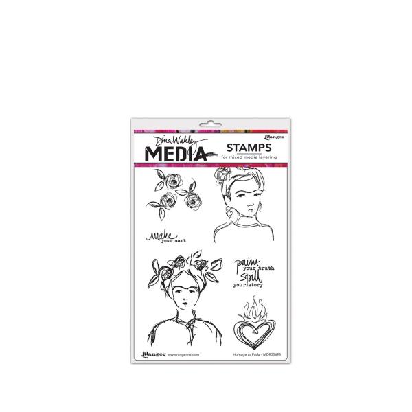 Ranger - Stempelset by Dina Wakley "Homage to Frida" Media Cling Stamp 