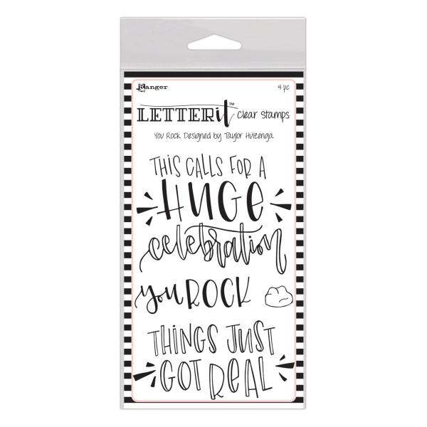 Ranger - Stempelset "You Rock" Clear Stamps Letter It