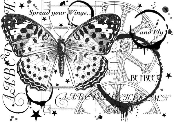 Crafty Individuals - Gummistempel "Fly and Be Free" Unmounted Rubber Stamps 