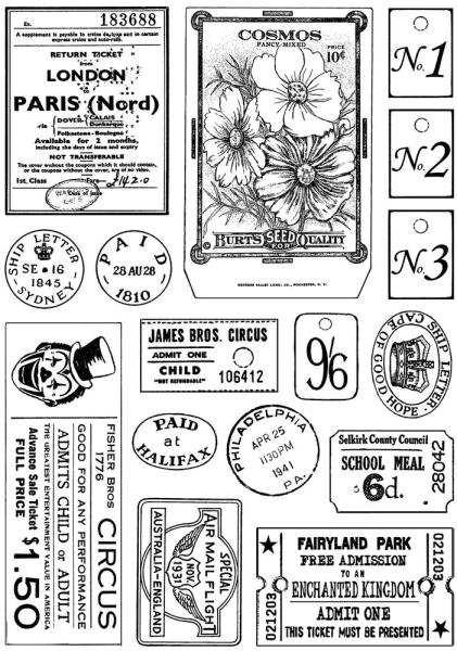 Crafty Individuals - Gummistempelset "More Vintage Ephemera" Unmounted Rubber Stamps 