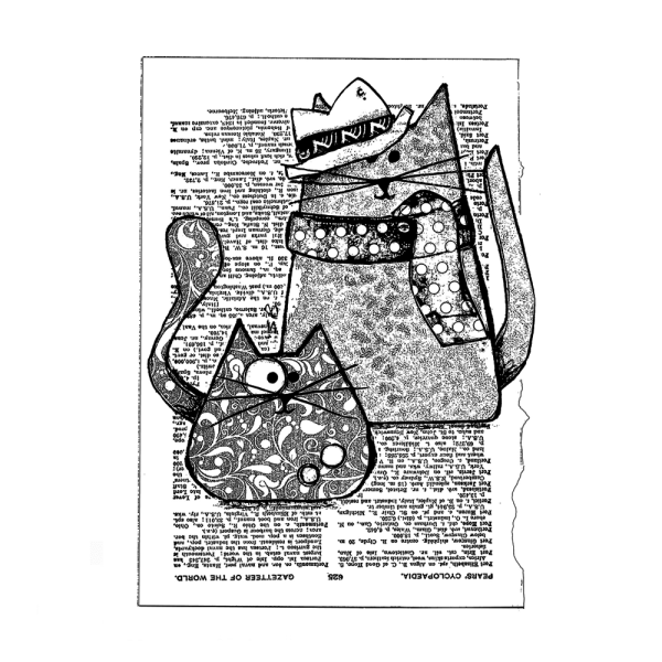 Crafty Individuals - Gummistempel "Trilby Cats" Unmounted Rubber Stamps 