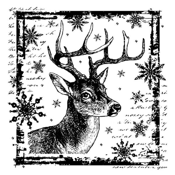 Crafty Individuals - Gummistempel "Snowflake Rudolph" Unmounted Rubber Stamps 