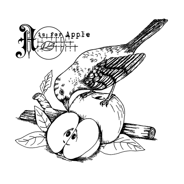 Crafty Individuals - Gummistempel "A is for Apple" Unmounted Rubber Stamps 