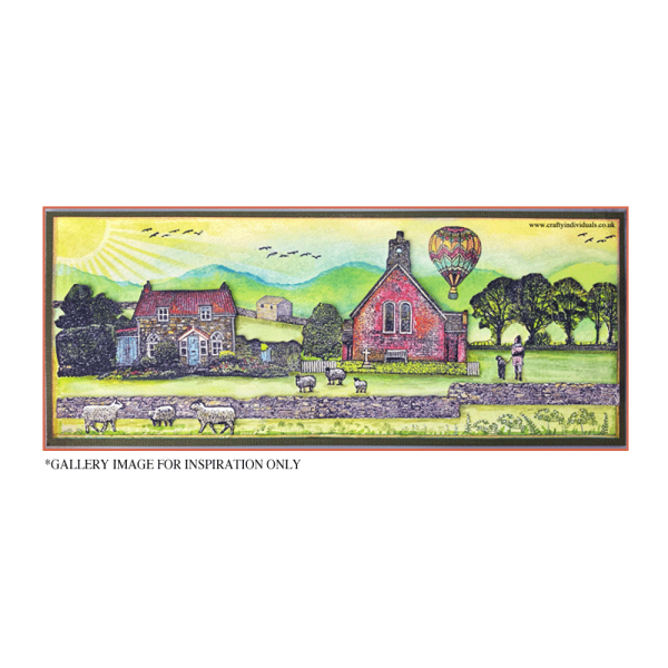 Crafty Individuals - Gummistempelset "Walls, Barns and Trees" Unmounted Rubber Stamps 