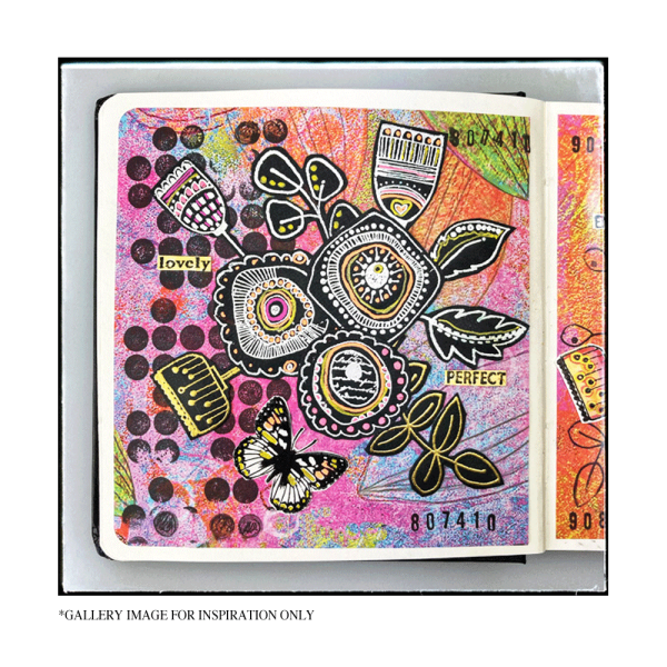 Crafty Individuals - Gummistempelset "Floral Abstractions Blooms" Unmounted Rubber Stamps 