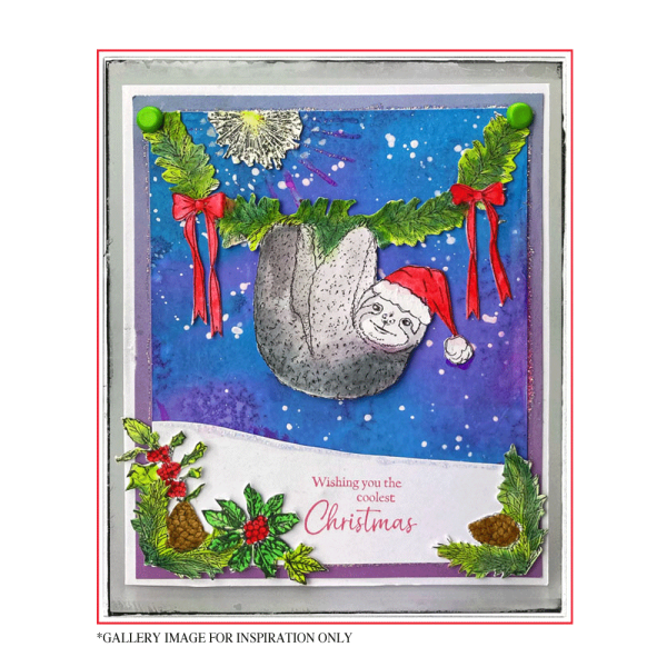 Crafty Individuals - Gummistempel "Christmas Sloth" Unmounted Rubber Stamps 