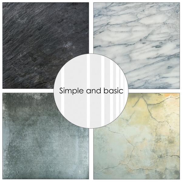 Simple and Basic - Designpapier "Stones & Texture" Paper Pack 12x12 Inch - 8 Bogen 