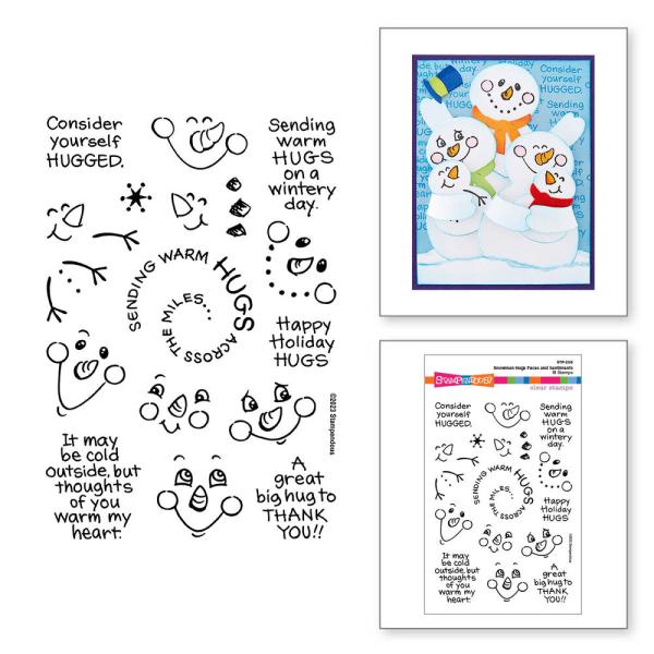 Stampendous - Stempelset "Snowman Hugs Faces & Sentiments" Clear Stamps