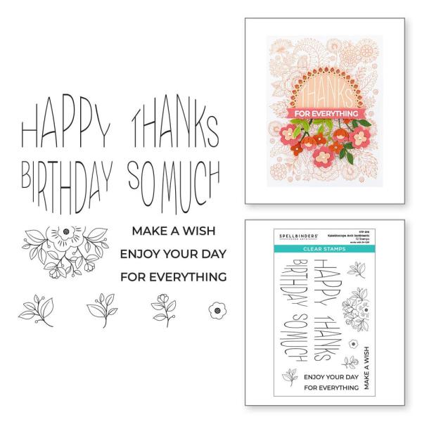 Spellbinders - Stempelset "Kaleidoscope Arch Sentiments" Clear Stamps