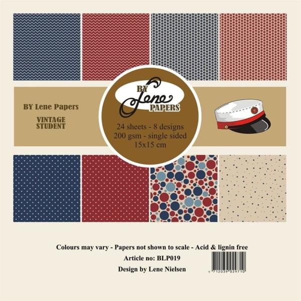 By Lene - Designpapier "Vintage Student" Paper Pack 6x6 Inch - 24 Bogen